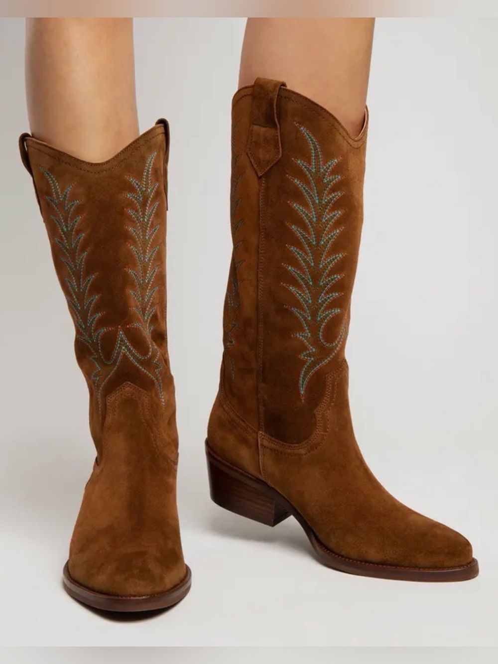 Penelope Chilvers GOLDIE SUEDE COWBOY BOOTS 5 $569 New